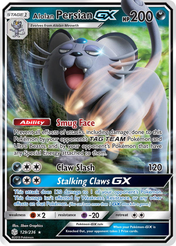 Alolan Persian GX (129 236) [Sun & Moon: Cosmic Eclipse] Fashion