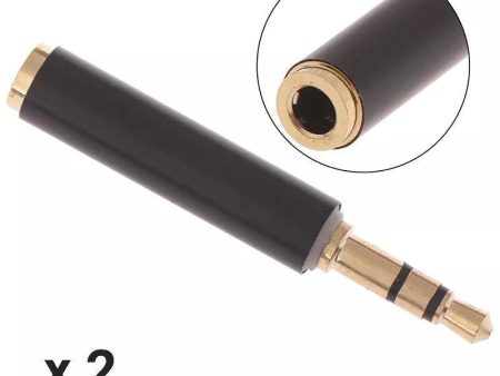 2Pcs Hridz 3.5mm TRS Male To Female TRRS Audio Stereo Adapter Connector 3 Pole to 4 Pole on Sale