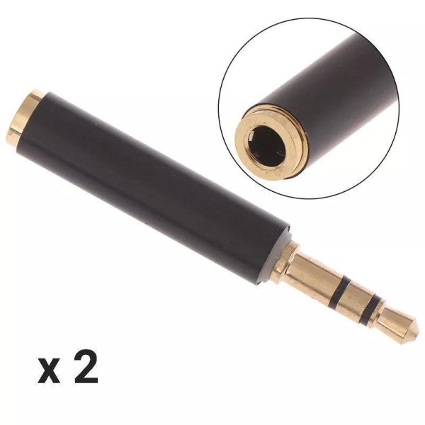 2Pcs Hridz 3.5mm TRS Male To Female TRRS Audio Stereo Adapter Connector 3 Pole to 4 Pole on Sale