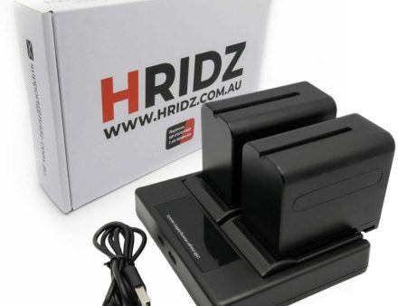 HRIDZ Combo Pack 6600mAh NP-F970 Batteries and Charger set replaces Sony NP-F battery Cheap