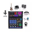 HRIDZ 4 Channel Audio Mixer Karaoke Machine with 2 Wireless Microphones Mixing Console For Discount