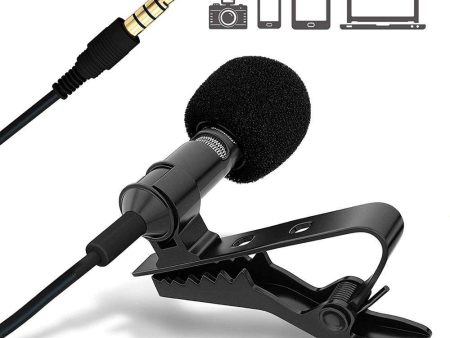 Hridz Clip-on Lapel Mini Lavalier Mic Microphone - 3.5mm Mic for PC, Phone, DSLR Online Sale