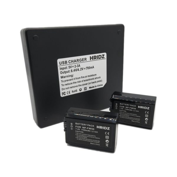 Hridz NP-FW50 Battery & Charger Pack for Sony NP-FW50 and SLT-A33,A35,A37,A55V, DSC-RX10 Online Hot Sale