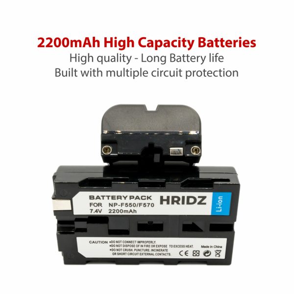 Hridz NP-F550 Batteries & Charger Set Compatible with Sony NPF 550 970 series Discount