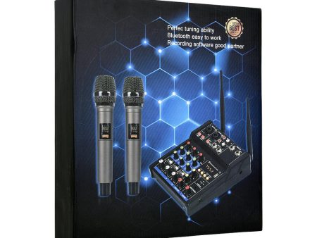 HRIDZ EMC-G04 Audio Mixer with UHF Wireless Microphone for DJ Karaoke PC Record Sale