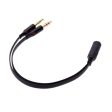 3.5mm Jack Y Splitter 2 Male to 1 Female Stereo Audio Headphone adapter Black cable Discount