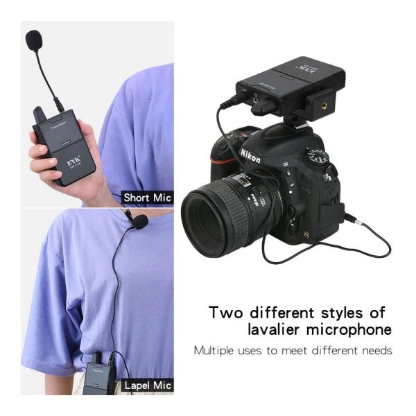 EYK EW-C100 Camera Mic Wireless Lavalier Microphone for Vlog Live Stream Hot on Sale