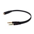 3.5mm Jack Y Splitter 2 Male to 1 Female Stereo Audio Headphone adapter Black cable Discount