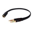 3.5mm Jack Y Splitter 2 Male to 1 Female Stereo Audio Headphone adapter Black cable Discount