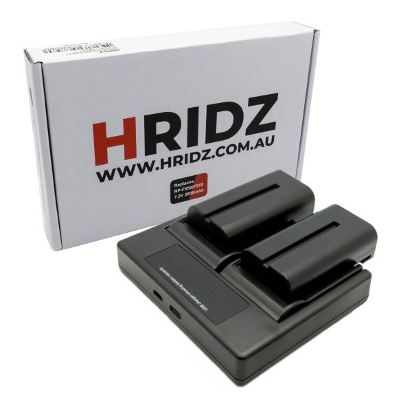 Hridz NP-F550 Batteries & Charger Set Compatible with Sony NPF 550 970 series Discount