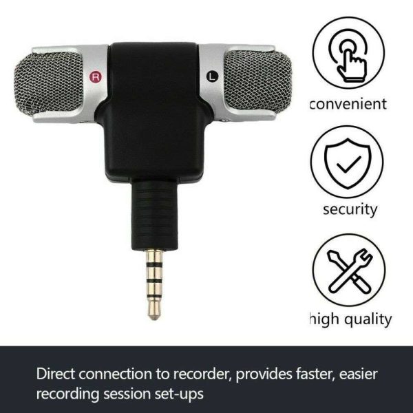 Hridz 3.5mm Mini Jack External Stereo Recorder Microphone Mic For Smart Phones Supply