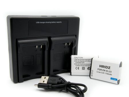 HRIDZ EN-EL23 Battery & Charger Set For Nikon Coolpix B700 S810c P600 P610S For Discount